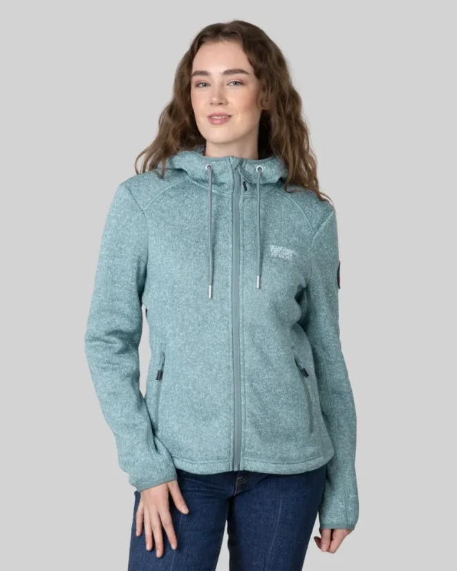  Fleece Jacket Knit Melange Women blue storm