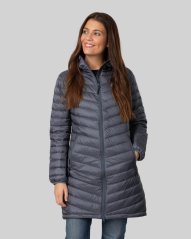 Women Down Coat Blue Metal