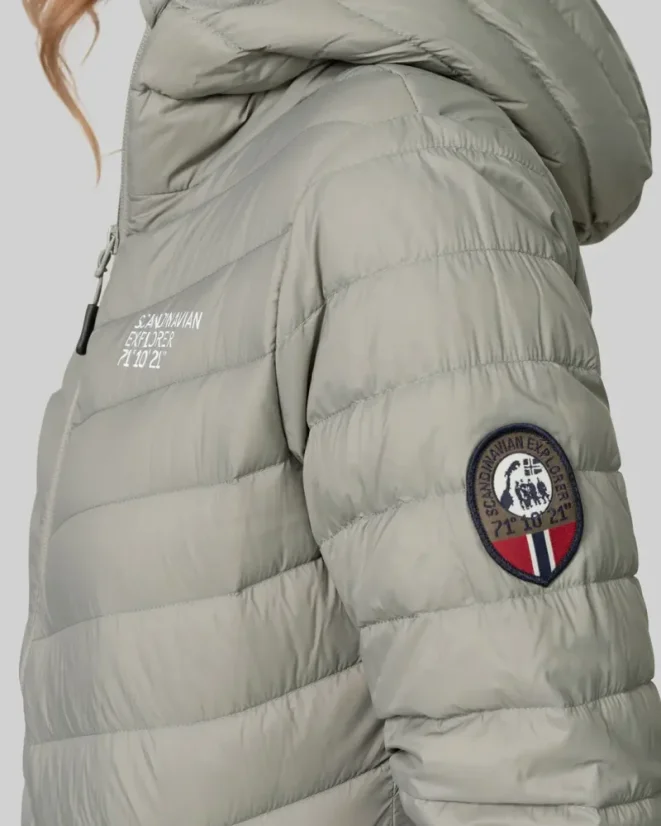 Women Down Coat Green Dust Detail